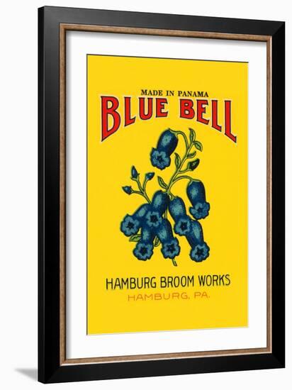 Blue Bell Broom Label-null-Framed Art Print