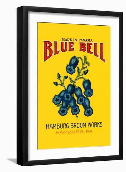 Blue Bell Broom Label-null-Framed Art Print