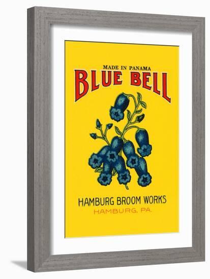 Blue Bell Broom Label-null-Framed Art Print