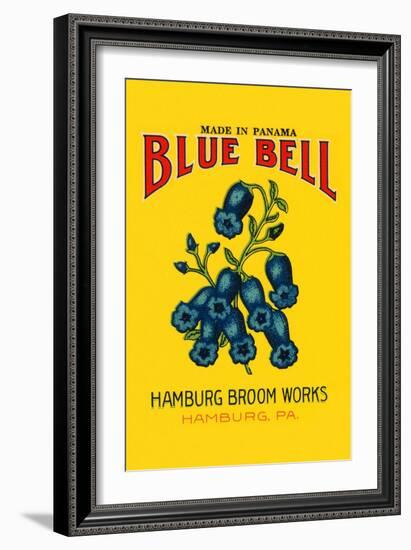 Blue Bell Broom Label-null-Framed Art Print