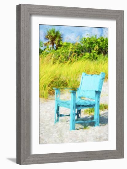 Blue Bench - In the Style of Oil Painting-Philippe Hugonnard-Framed Giclee Print