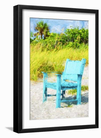 Blue Bench - In the Style of Oil Painting-Philippe Hugonnard-Framed Giclee Print