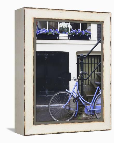 Blue Bicycle, Amsterdam, Netherlands, Europe-null-Framed Premier Image Canvas