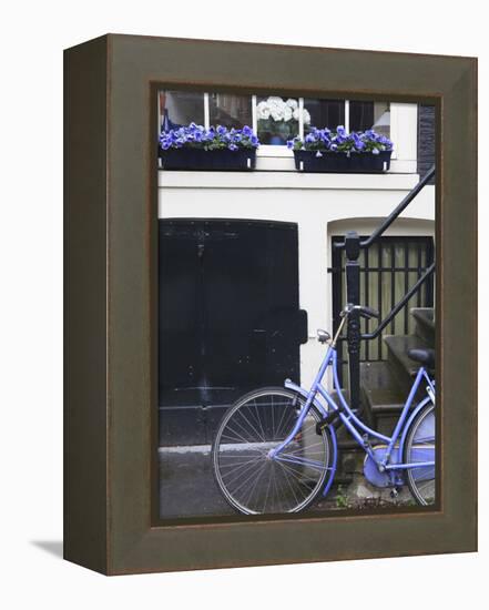 Blue Bicycle, Amsterdam, Netherlands, Europe-null-Framed Premier Image Canvas