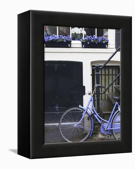Blue Bicycle, Amsterdam, Netherlands, Europe-null-Framed Premier Image Canvas