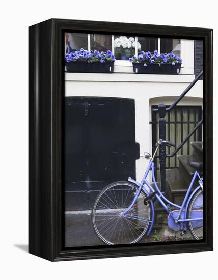 Blue Bicycle, Amsterdam, Netherlands, Europe-null-Framed Premier Image Canvas