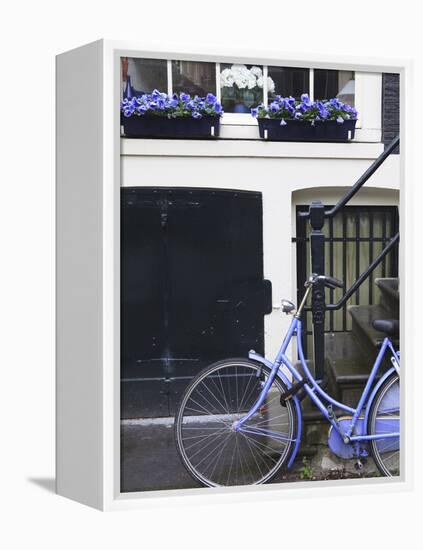 Blue Bicycle, Amsterdam, Netherlands, Europe-null-Framed Premier Image Canvas