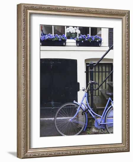 Blue Bicycle, Amsterdam, Netherlands, Europe-null-Framed Photographic Print