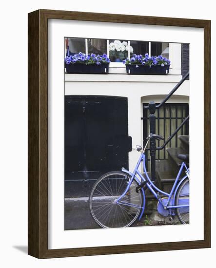 Blue Bicycle, Amsterdam, Netherlands, Europe-null-Framed Photographic Print