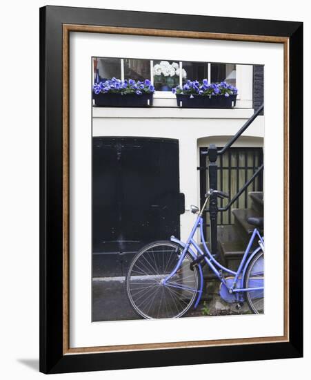 Blue Bicycle, Amsterdam, Netherlands, Europe-null-Framed Photographic Print