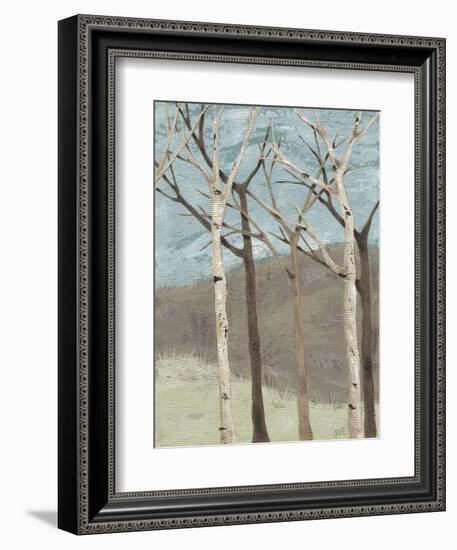 Blue Birches II-Jade Reynolds-Framed Art Print