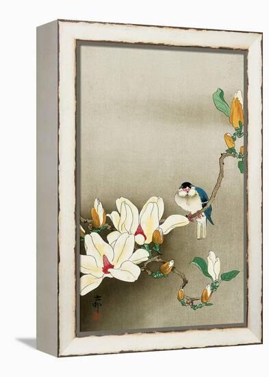 Blue Bird and Magnolia-Koson Ohara-Framed Premier Image Canvas