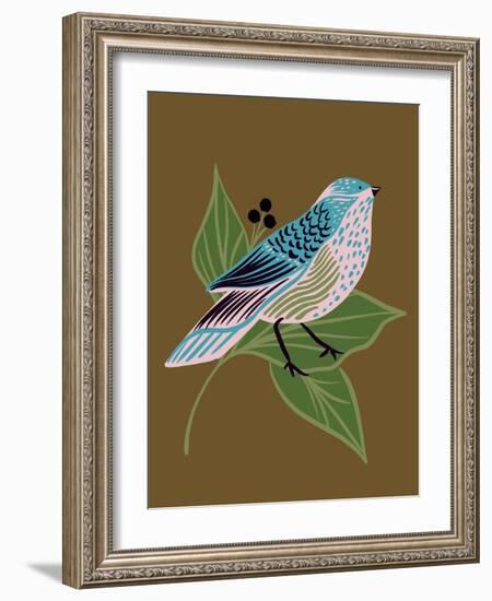 Blue Bird on Copper-Tara Reed-Framed Premium Giclee Print