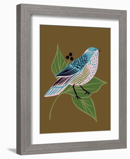 Blue Bird on Copper-Tara Reed-Framed Premium Giclee Print