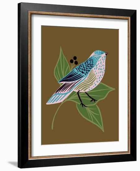 Blue Bird on Copper-Tara Reed-Framed Premium Giclee Print