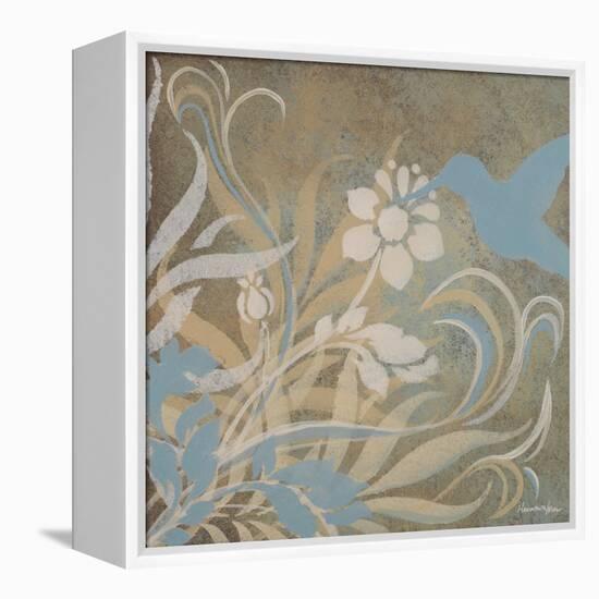 Blue Bird Silhouette II-Hakimipour-ritter-Framed Stretched Canvas