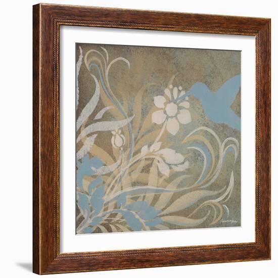 Blue Bird Silhouette II-Hakimipour-ritter-Framed Art Print