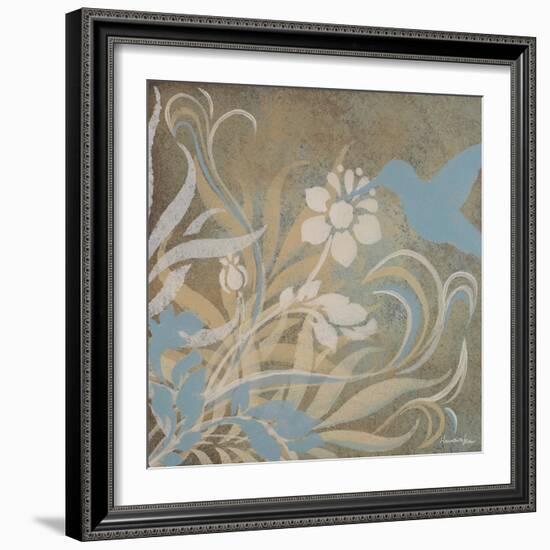 Blue Bird Silhouette II-Hakimipour-ritter-Framed Art Print