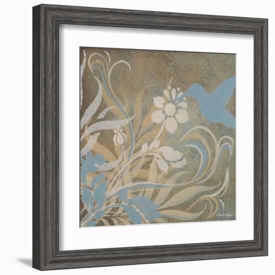 Blue Bird Silhouette II-Hakimipour-ritter-Framed Art Print