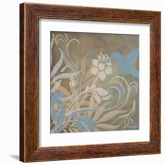 Blue Bird Silhouette II-Hakimipour-ritter-Framed Art Print