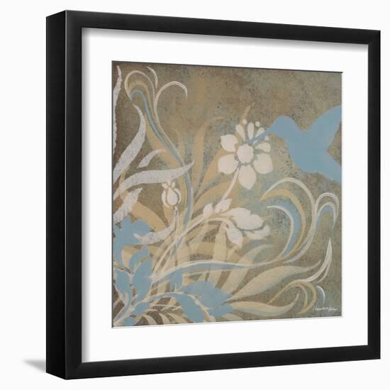 Blue Bird Silhouette II-Hakimipour-ritter-Framed Art Print