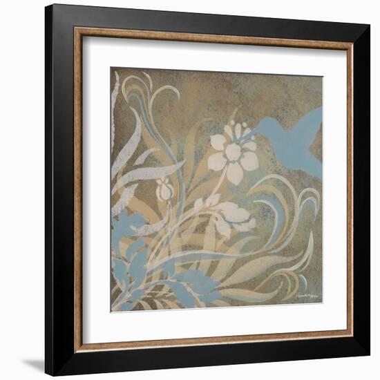 Blue Bird Silhouette II-Hakimipour-ritter-Framed Art Print