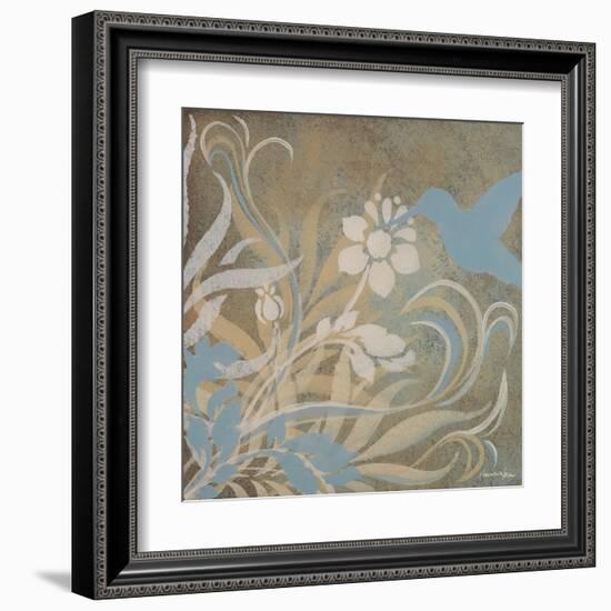 Blue Bird Silhouette II-Hakimipour-ritter-Framed Art Print