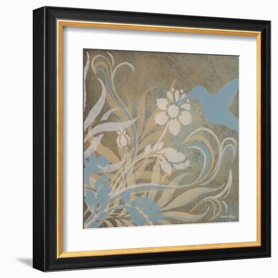 Blue Bird Silhouette II-Hakimipour-ritter-Framed Art Print