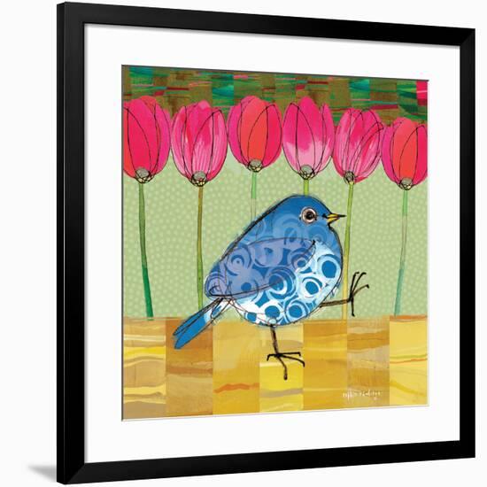 Blue Bird - Tulips-Robbin Rawlings-Framed Art Print