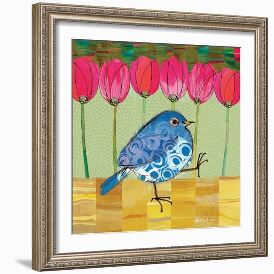 Blue Bird - Tulips-Robbin Rawlings-Framed Art Print