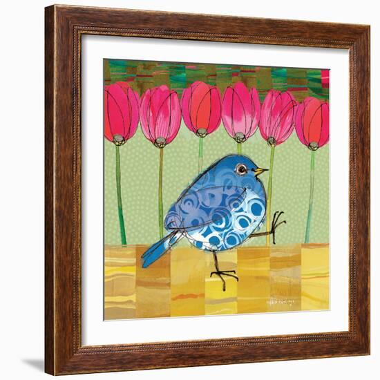 Blue Bird - Tulips-Robbin Rawlings-Framed Art Print