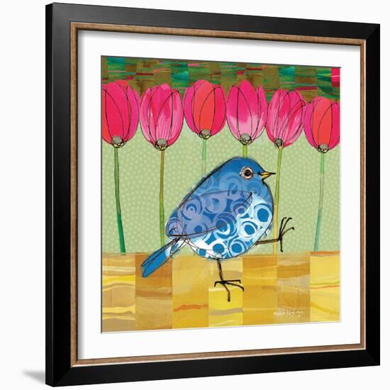 Blue Bird - Tulips-Robbin Rawlings-Framed Art Print