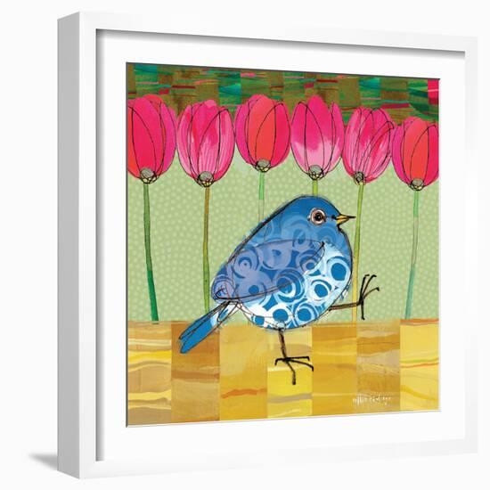 Blue Bird - Tulips-Robbin Rawlings-Framed Art Print