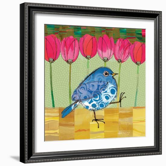 Blue Bird - Tulips-Robbin Rawlings-Framed Art Print