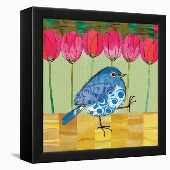 Blue Bird - Tulips-Robbin Rawlings-Framed Stretched Canvas