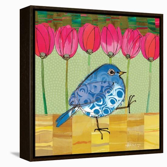 Blue Bird - Tulips-Robbin Rawlings-Framed Stretched Canvas