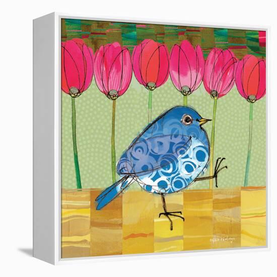 Blue Bird - Tulips-Robbin Rawlings-Framed Stretched Canvas