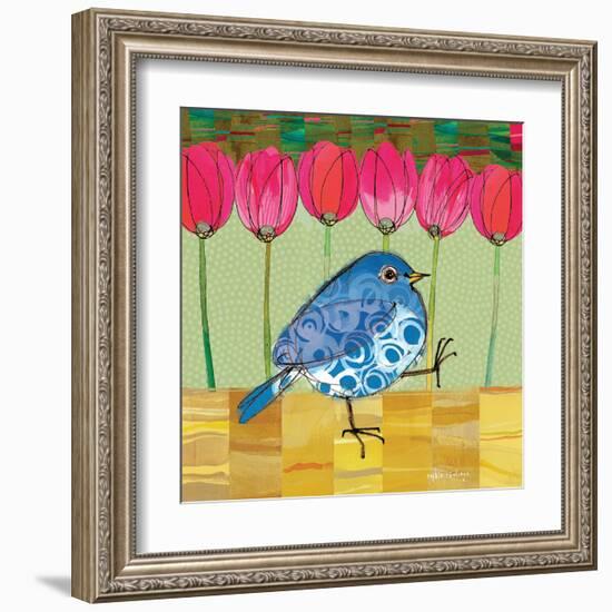 Blue Bird - Tulips-Robbin Rawlings-Framed Art Print