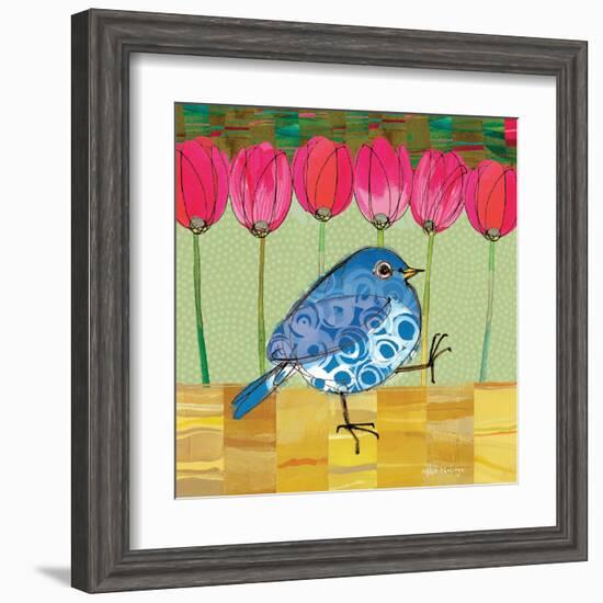 Blue Bird - Tulips-Robbin Rawlings-Framed Art Print