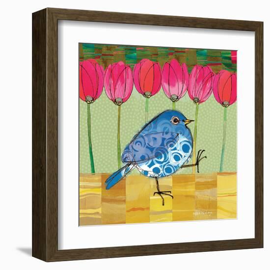 Blue Bird - Tulips-Robbin Rawlings-Framed Art Print