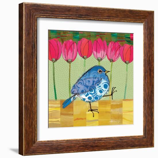 Blue Bird - Tulips-Robbin Rawlings-Framed Art Print