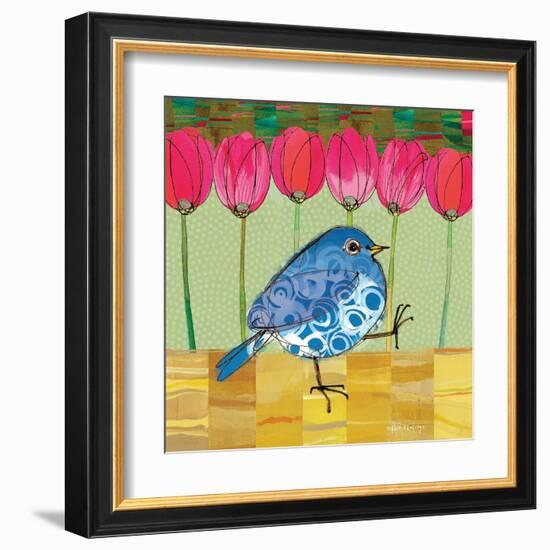 Blue Bird - Tulips-Robbin Rawlings-Framed Art Print