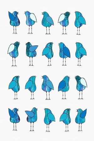 'Blue Birds' Art Print - Lisa Frances Judd | Art.com