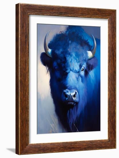 Blue Bison-Vivienne Dupont-Framed Art Print