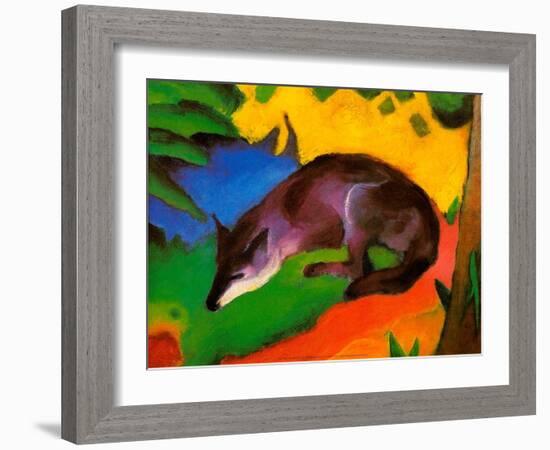 Blue-Black Fox, 1911-Franz Marc-Framed Art Print