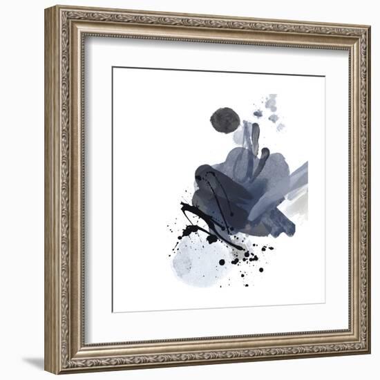 Blue & Black Splash I-Irena Orlov-Framed Art Print