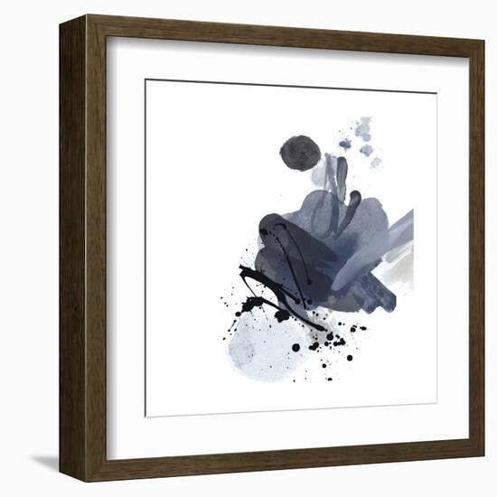 Blue & Black Splash I-Irena Orlov-Framed Art Print