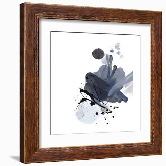 Blue & Black Splash I-Irena Orlov-Framed Art Print