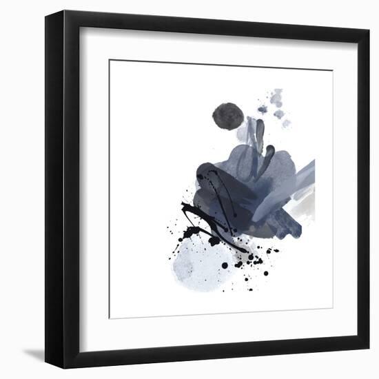 Blue & Black Splash I-Irena Orlov-Framed Art Print