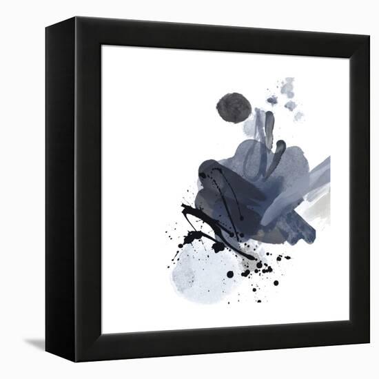 Blue & Black Splash I-Irena Orlov-Framed Stretched Canvas